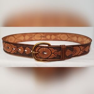 Vintage Chambers Women’s Hand Painted Genuine Leather Belt Made in the USA Sz 30
